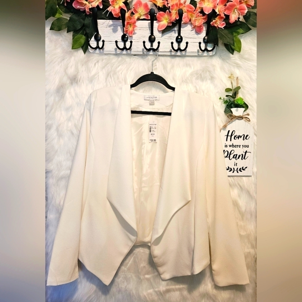 Magazine Chic Waterfall Crepe Blazer Jacket